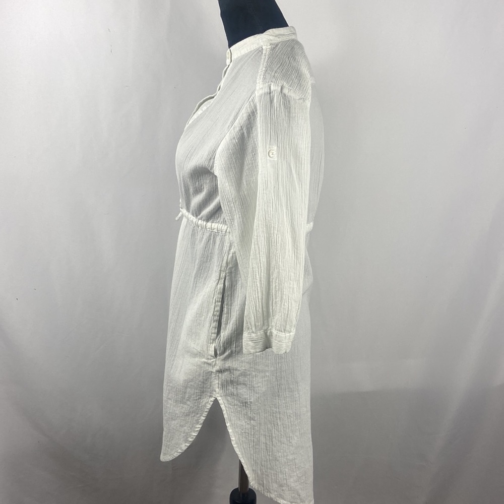 French Connection 100% Linen Long Sleeve Button Down Dress - Picture 5 of 6